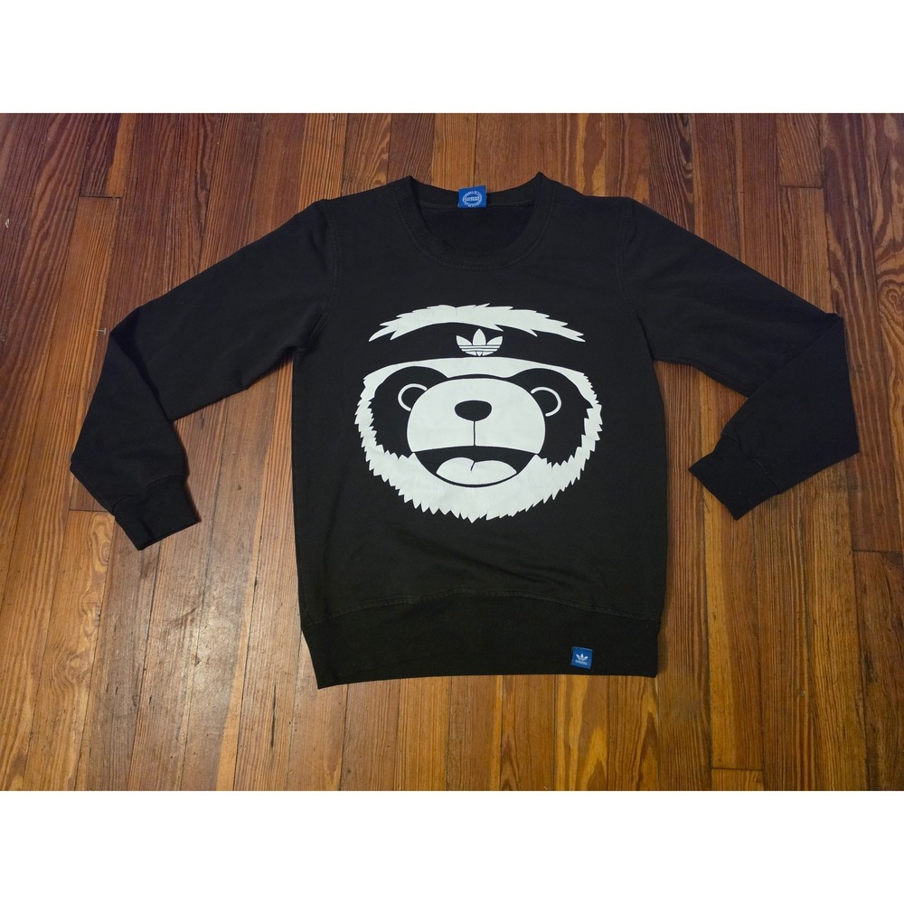 Adidas Originals Jeremy Scott Mens Panda Graphic Crewneck Black White Large